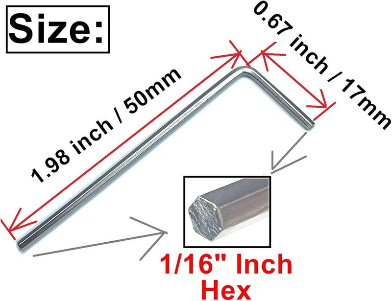 ZDingTech 12pcs 1/16 Allen Wrench sets,1/16" Hex Key Wrench set,allen key Door Key L Shaped hex wrench set with Long Arm. - Image 3